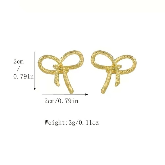SALE💚 any 3 for $18 💚
 Accessories- Bowknot Gold Stud Earrings - Picture 4 of 7